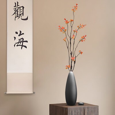 中古侘寂风玄关时来运转t花瓶摆件电视柜壁龛细长装饰乔迁新家礼