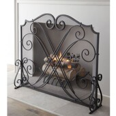 美式 饰家用客厅真火火炉围栏新 铁艺黑色落地壁炉隔断屏风镂空E装