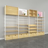 3元 店货架好多宝展架铁木u结合可调节展示架精品文具百货母婴内衣