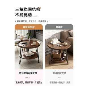 小桌子阳P台小圆桌边桌置物铁 沙发小边几小茶几家用客厅2024新款