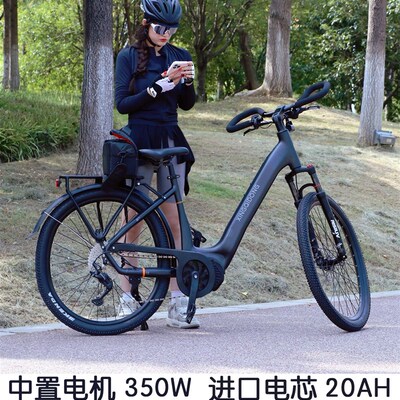 XINGQIDONG长途旅行中置电助力自行车K油碟26寸蝴蝶把弯梁M山地