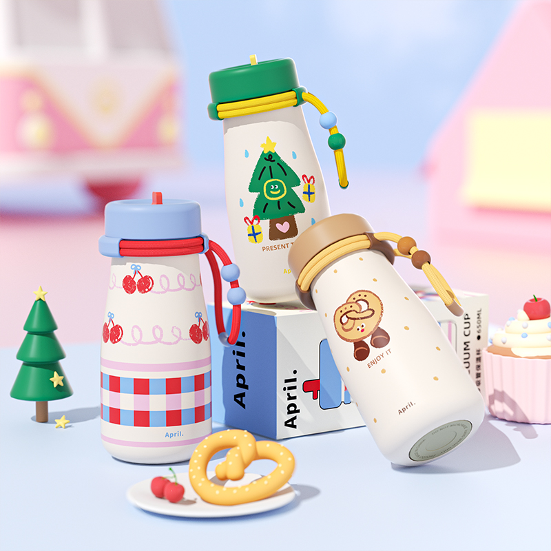 April不锈钢吸管保温杯