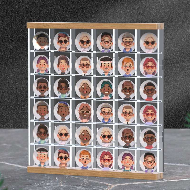吧唧展示盒收纳架亚克力谷子徽章seria周边同人挂件框防尘展示架