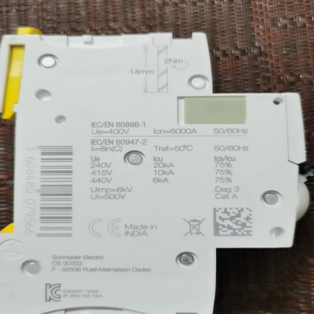 议价施耐德iC60N  2P16A微型断，进口。印度生产，全