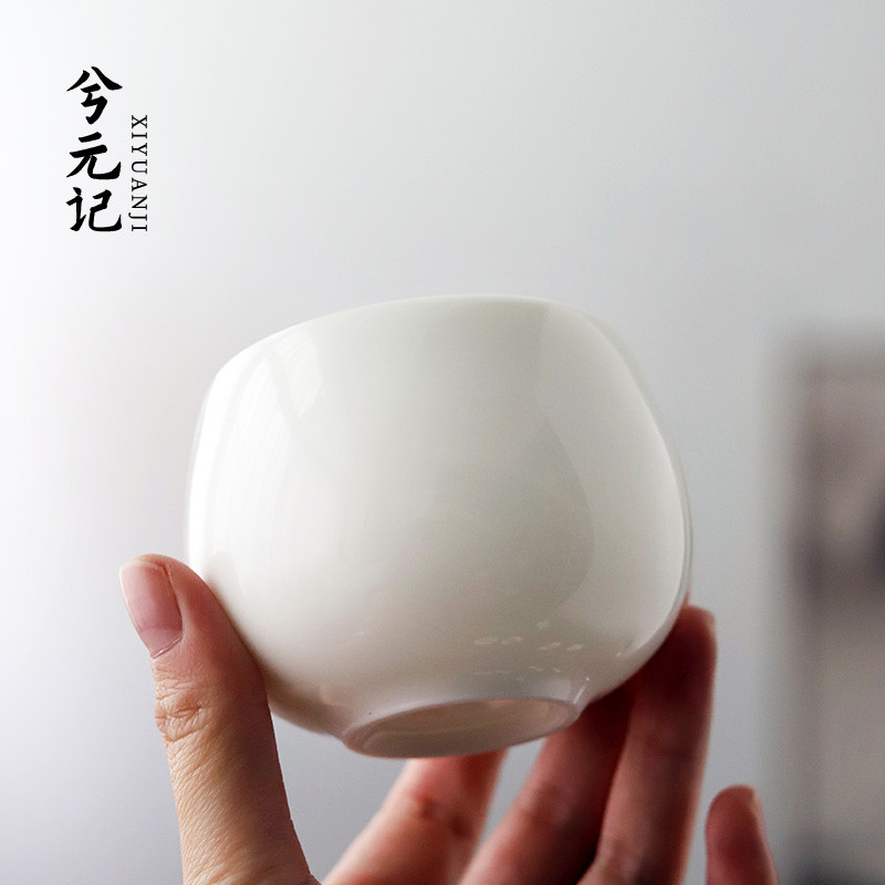 羊脂玉白瓷茶杯德化茗杯茶具杯子陶瓷个人杯主人杯单个私人订制