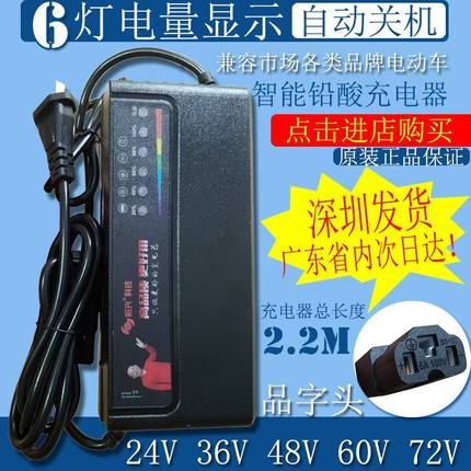 电动车电瓶充电器48V12AH20AH60V72伏爱玛雅迪台铃电车三轮车通用