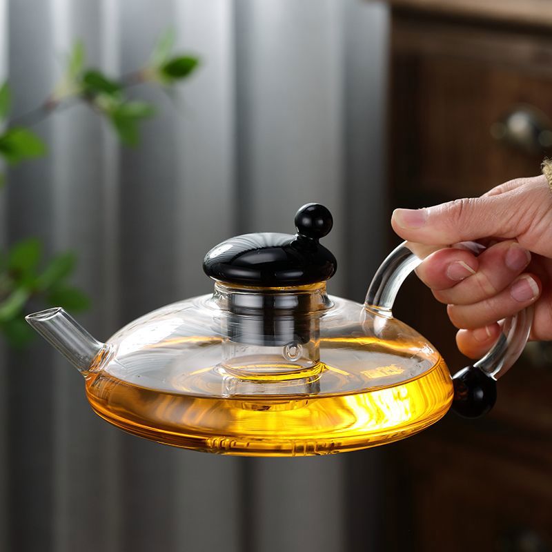 北欧轻奢风玻璃茶具套装花茶水果茶加热煮茶器高档欧式鼠尾茶咖壶