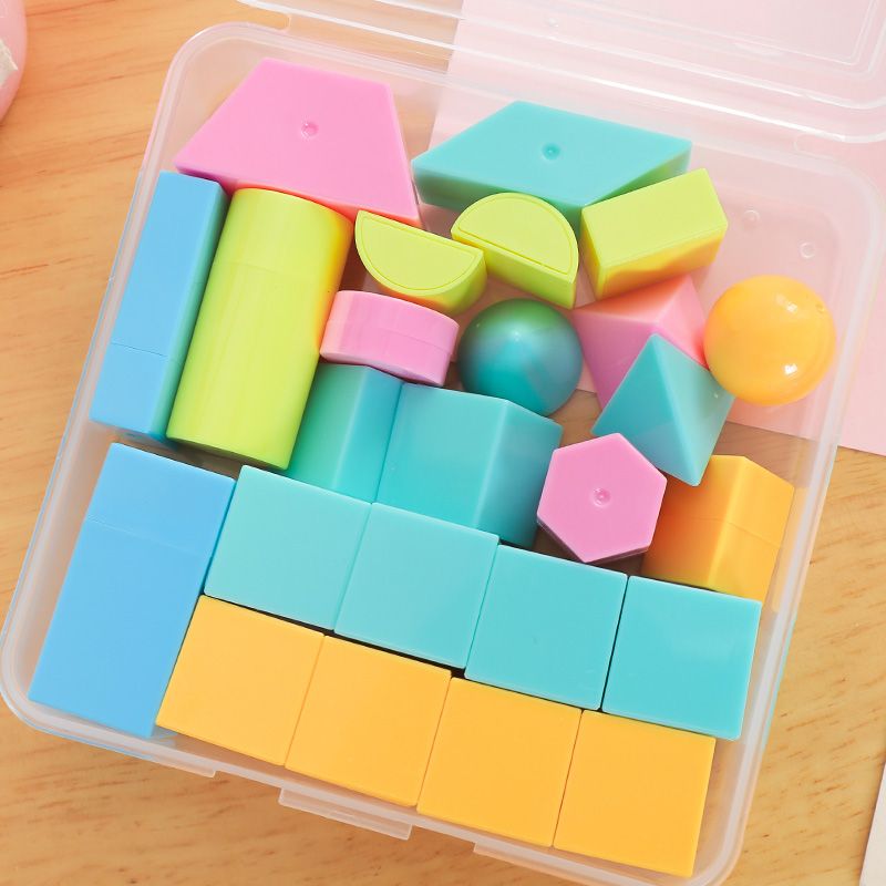 小正方体长方体立体几何形体模型组合套装塑料积木数学教具一二年