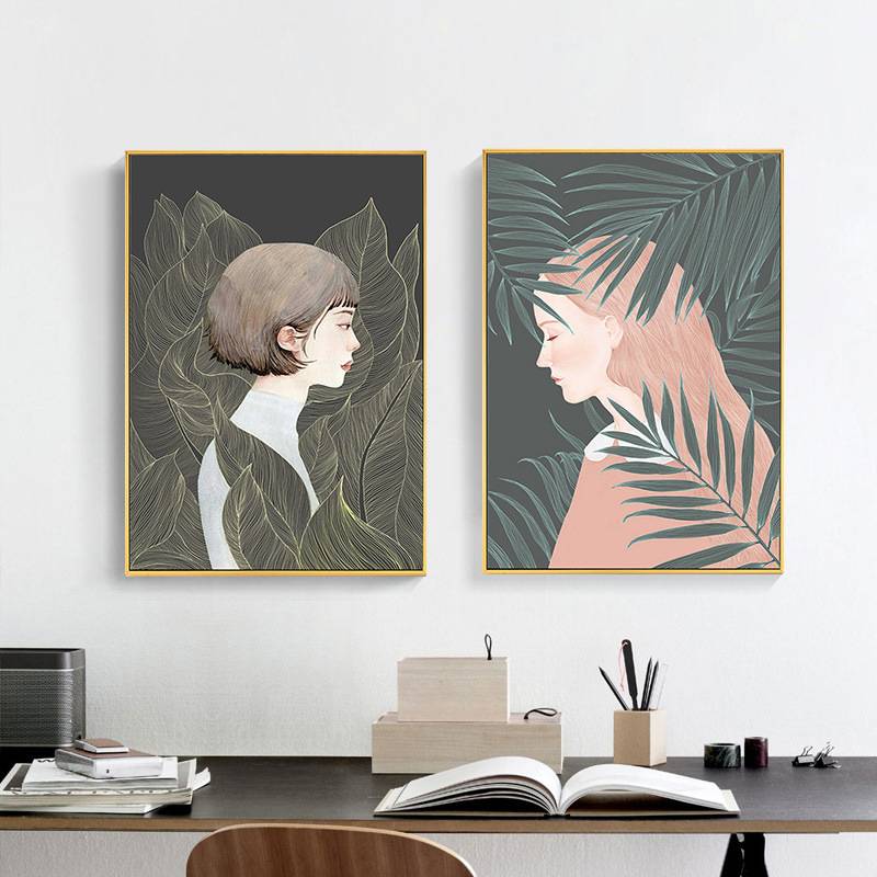 圣仕 现代简约装饰画客厅玄关走廊过道大尺寸竖版画人物美女挂画图片