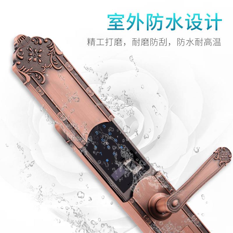 防雨防冻密码锁家用防盗门锁欧式双开门智能锁防水别墅大门指纹锁