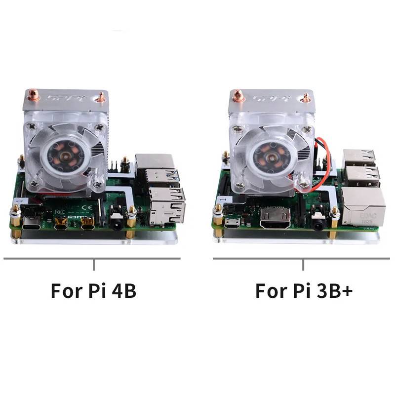 树莓派4代CPU散热器 U型热管塔式 炫光RGB风扇 ICE Tower 冰塔式