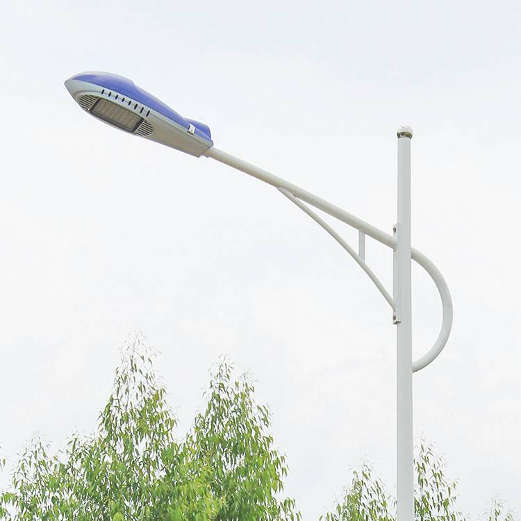 led市电飞机灯具市政建设亮化6米路灯杆海螺臂led道路防雷路灯