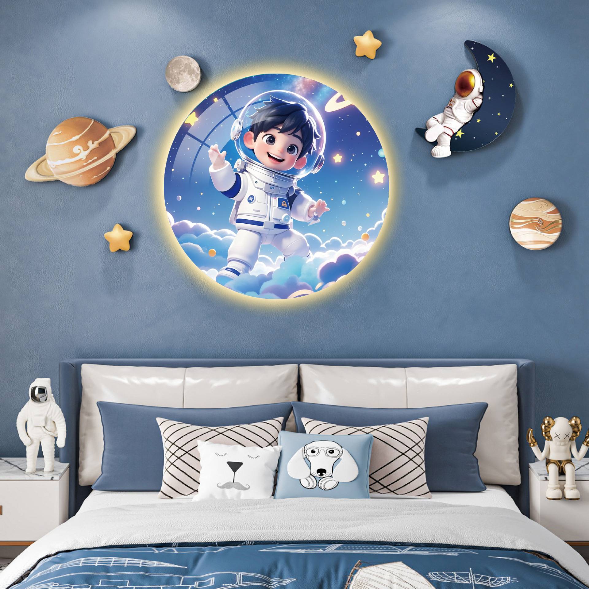 女孩房男孩房儿童房卧室床头装饰画星空宇宙氛围画可爱温馨组合创图片
