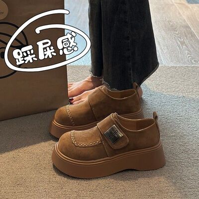 松糕厚底小个子增高勃肯鞋女