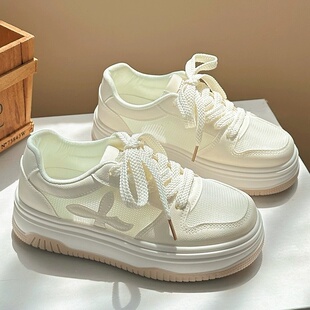 夏季女鞋透气小白鞋女2025新款网鞋网面鞋子百搭小众配裙子的板鞋