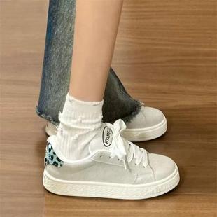 新款复古灰蓝豹纹面包鞋女ins小众大舌头板鞋美式高街百搭休闲鞋