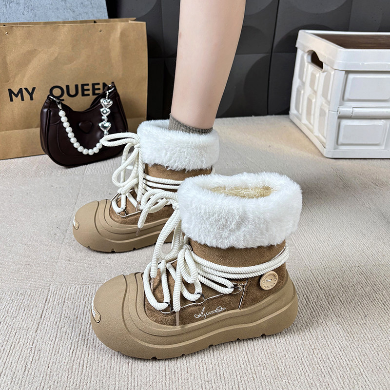 雪地靴女款冬季2025新款加绒加厚保暖棉靴户外厚底增高东北棉鞋子,女鞋,时尚雪地靴,淘宝优惠券,粉丝福利购,淘宝优惠卷