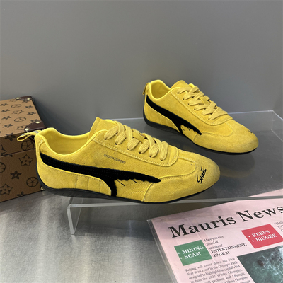 赛车鞋姜黄色薄底德训鞋男女同款2025春秋季新款百搭情侣款板鞋男