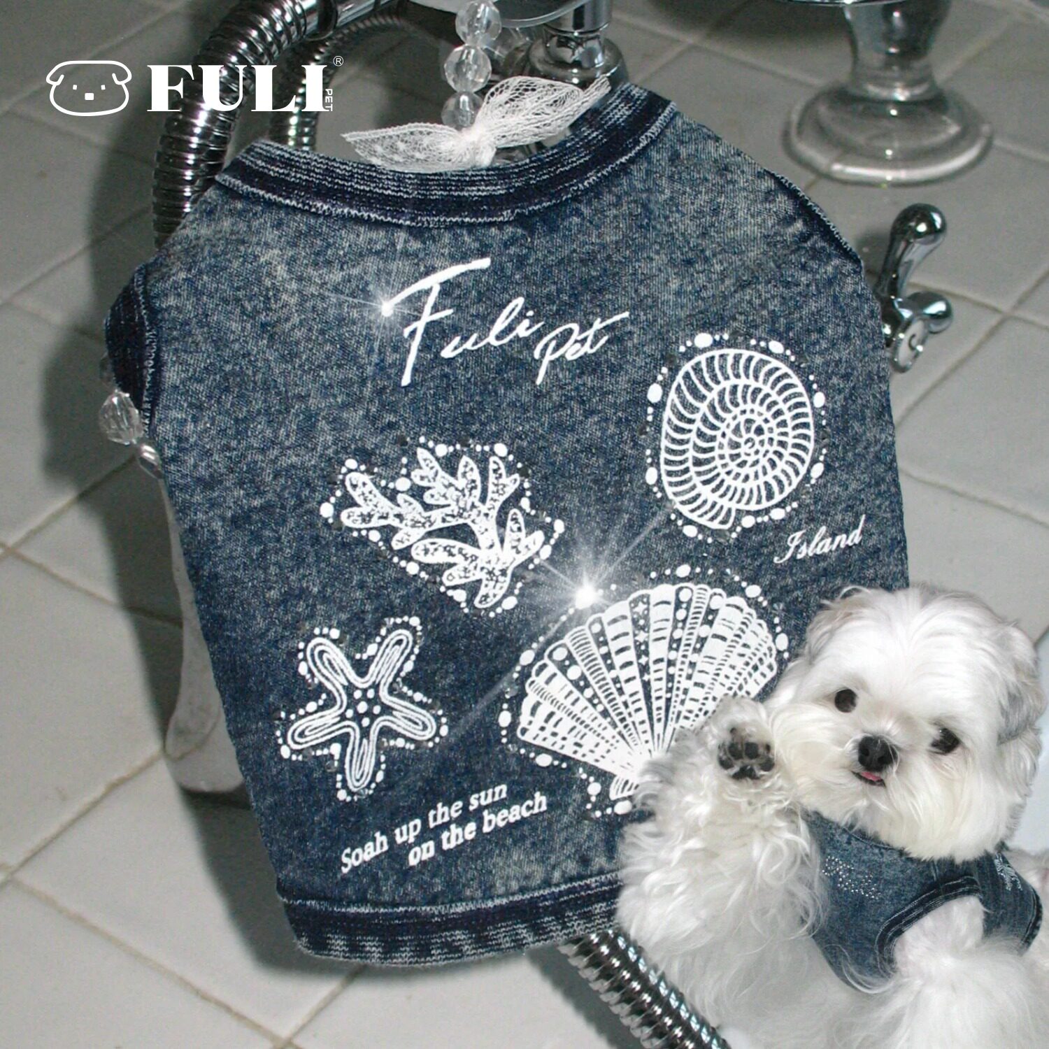 FULIPET「贝壳海岸」重水洗背心.假日系列.西施犬马尔济斯比熊