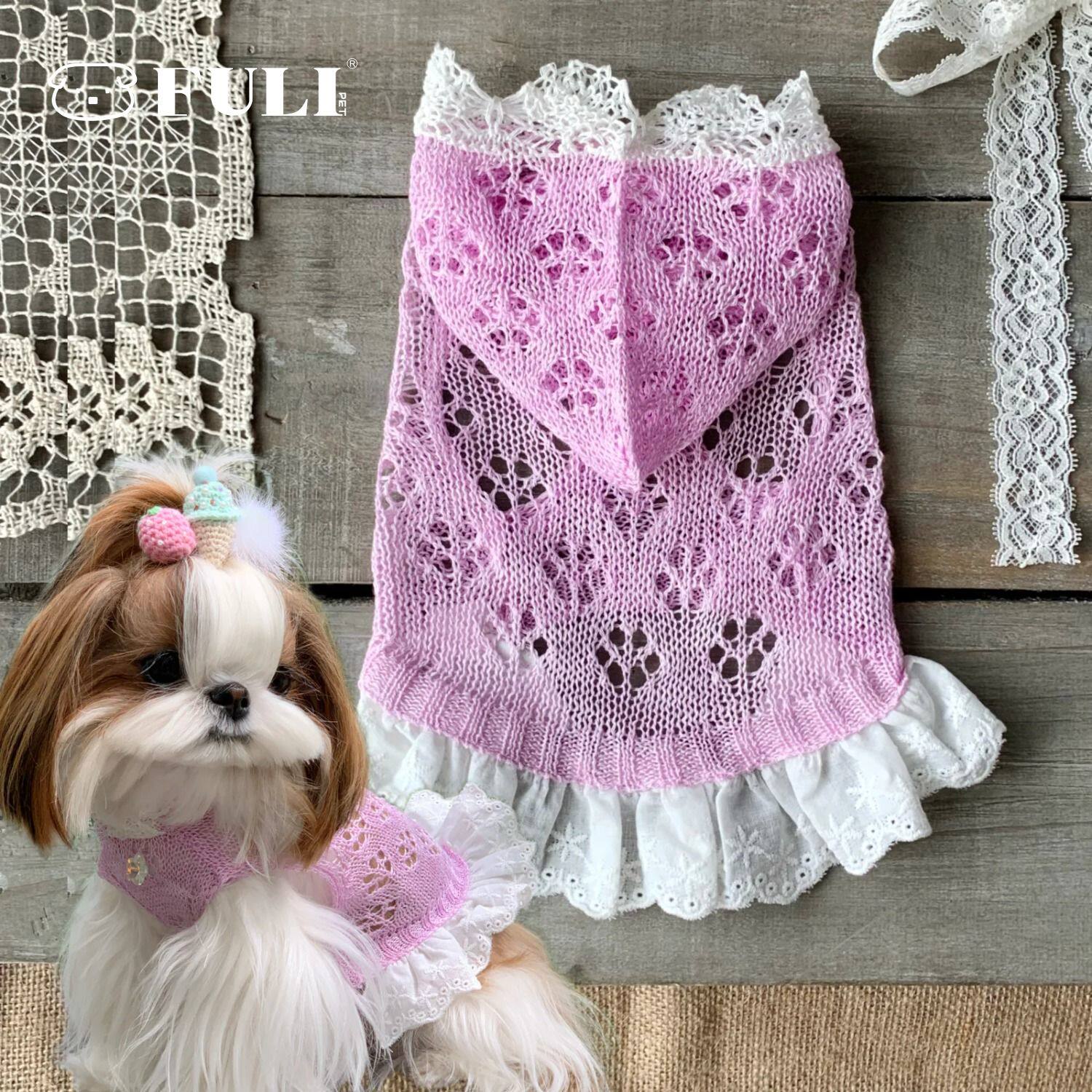 FULIPET「镂空小花」镂空帽衫.花园系列.西施犬马尔济斯比熊