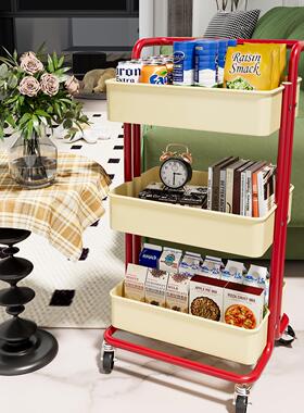 家用小推车置物可移架动带轮地多层零lskk车食收纳手推储落物整理