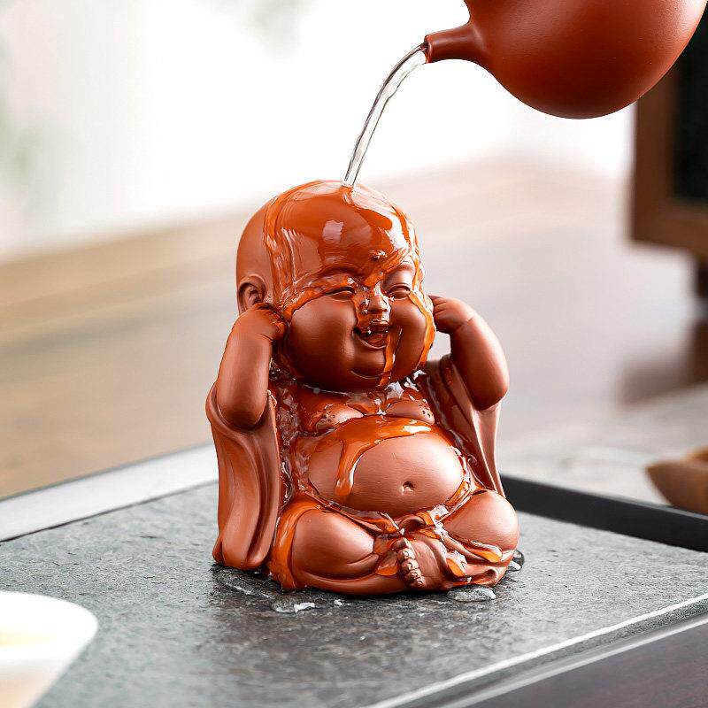 三不小茶和尚紫砂茶宠精可养摆件收藏级茶玩桌台茶不PXM听品不看