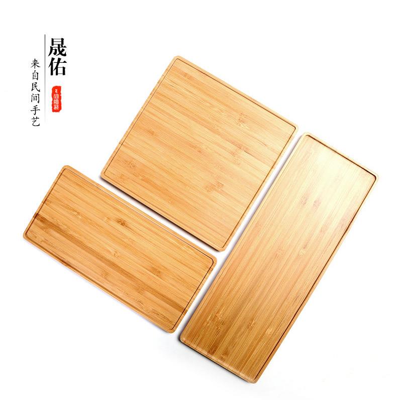 友家用竹制小茶盘方形干泡托小竹制迷你盘盘茶海盛桌茶具MNW托水