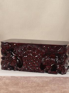 实木整料雕刻20240528泰石石玉石头花瓶鱼缸加高加厚挖槽山花奇盆