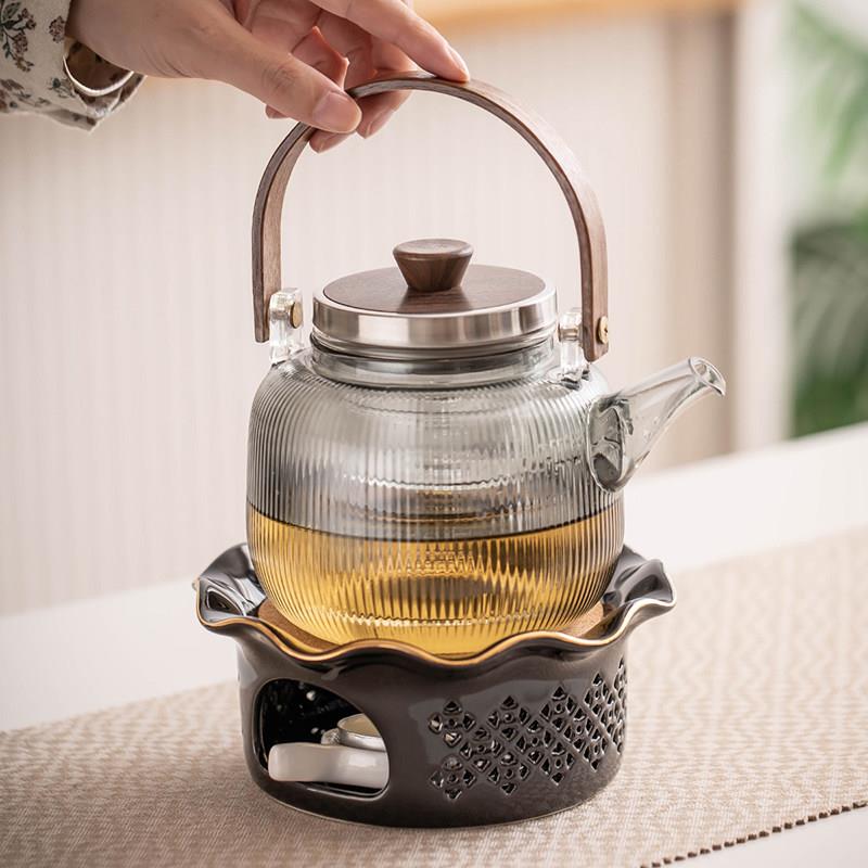 玻蜡烛加热花茶壶台套装保温下午茶茶HVW陶具瓷温茶炉水果茶煮璃