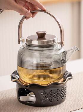 玻蜡烛加热花茶壶台套装保温下午茶茶HVW陶具瓷温茶炉水果茶煮璃