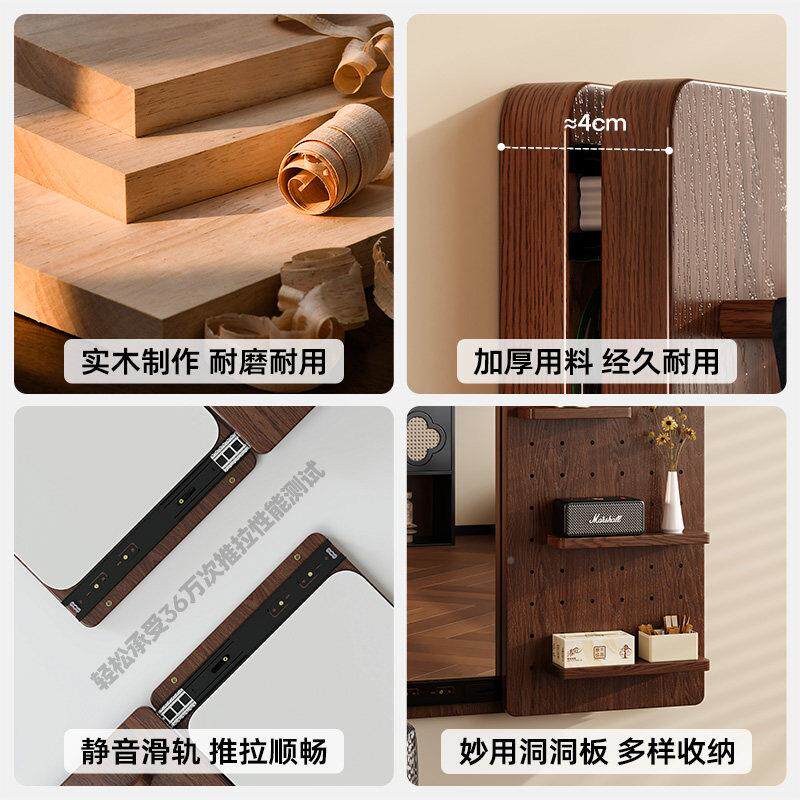 板实木全身镜洞洞穿衣镜一BS-083体家用玄户关形推拉换衣镜壁挂式