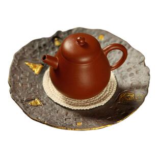 砚创敦意寂壶承muyan-52手作煌干泡台茶承家慕用功夫茶紫砂壶托侘