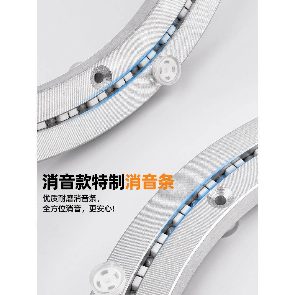 餐底桌转盘铝合金座轴承实木桌玻璃圆饭大理石芯桌转旋转家用轨道
