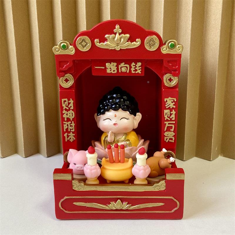 神龛工位拜财公观神摆财神件爷供桌香案台家用办室桌面装ISQ饰音