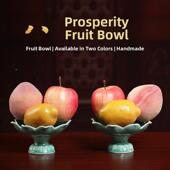 戴玉陶瓷佛前贡盘水果供果果盘供盘供奉贡大品家FAE小用堂佛具用