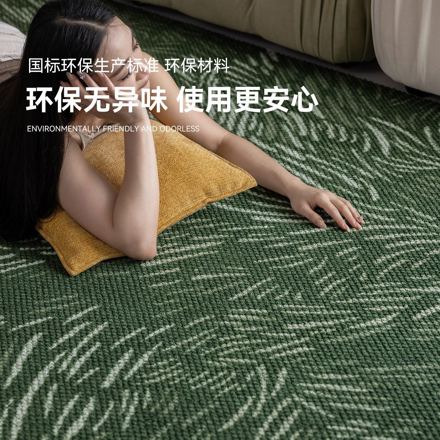 新6西兰羊毛客厅地家用卧室蓝色绿高级感羊毛地毯毯轻色奢地垫毯2