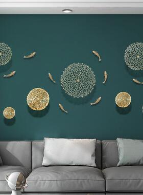 新中式别墅餐厅沙发背景墙玄关入户走廊装饰壁挂墙饰鲤鱼墙面挂饰