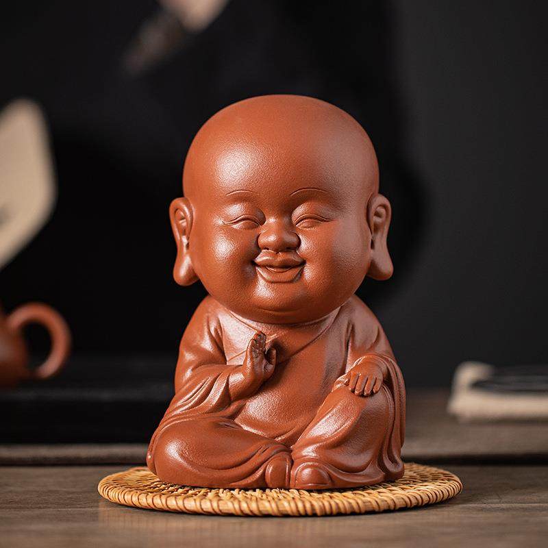 禅意陶瓷小和尚摆件大号小僧中式家居客厅玄关博古架桌面装饰摆设