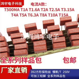 382圆形392方形保险丝慢断T500MA/1A1.6A2.5A3A4A5A6.3A8A10A250V