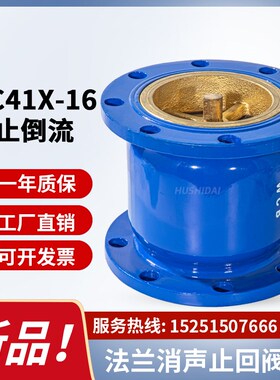 HC41X-16立卧法兰消声止回阀水泵用水管单向逆止阀dn50 65 80 100