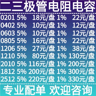 富捷贴片电阻0201 0402 0603 0805 1206 1210 2010 2512 1812精密