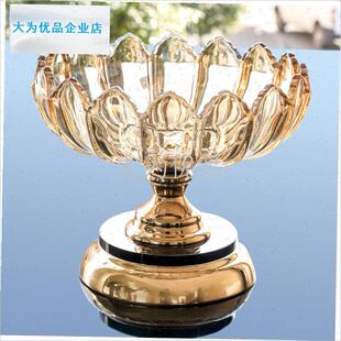 式水晶玻璃水果盘大糖r果盘家居客厅咖啡桌水果盘可达高档高档小.
