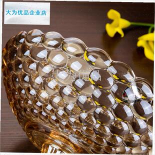 式特大号果盘水晶玻璃r现代简约高脚干 干果盘客厅糖果水果零食.