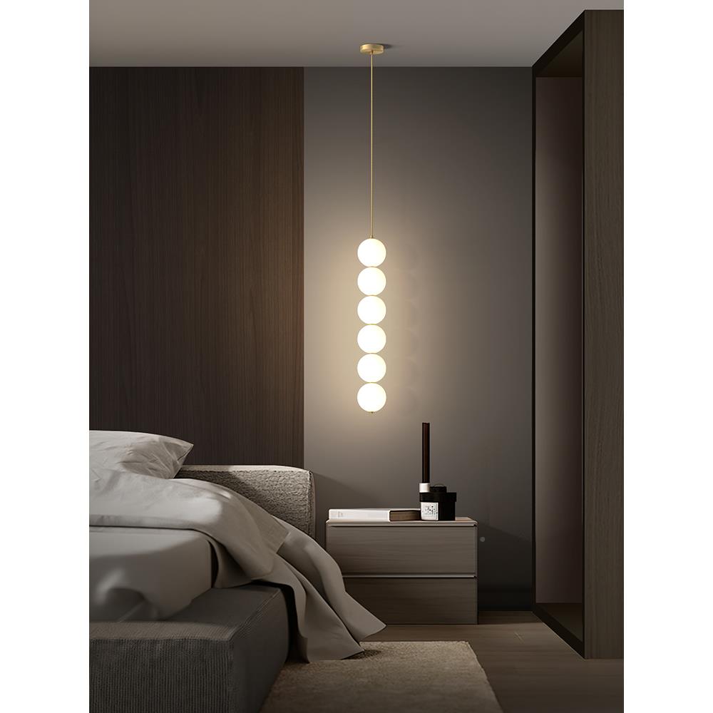 全814铜床头吊奢灯卧室现代简约设师计2025新款吊网红创意吊线轻