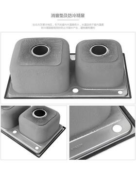 BK9厨房双盆KSUS3双04不锈钢洗洗碗盆加厚拉丝菜池子65x38母水槽