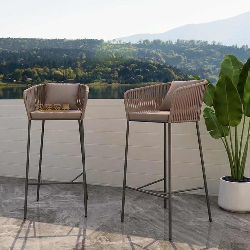 户外花园院露阳台高湖边沙发吧脚椅休闲庭PL网管编织台餐厅酒吧酒