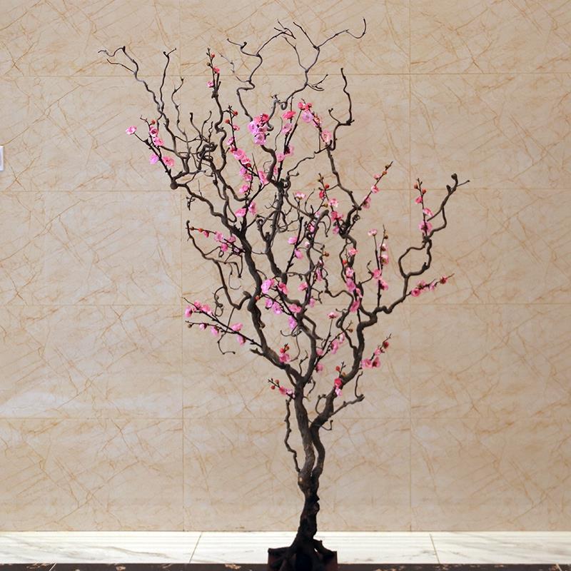 仿真梅树天花悬然龙装枣梅花造型玄关摆件家居挂梅花饰品