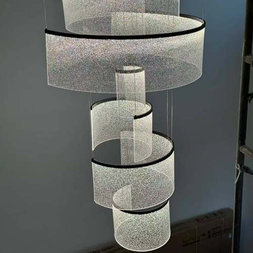 复式厅大吊灯现楼代简约102202客新款中空轻奢艺术大气别墅5楼梯