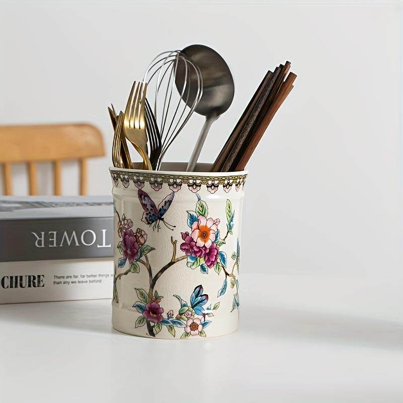 Kiatcheng陶Sjd601099toraeOrganiztion欧式陶瓷厨具架罐套装,收纳整理,书桌收纳置物架,淘宝优惠券,粉丝福利购,淘宝优惠卷