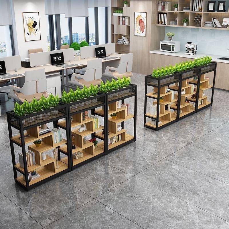 办公室隔断置物RJS架架餐植饮铁艺屏风落地书玄关装饰示柜展架绿